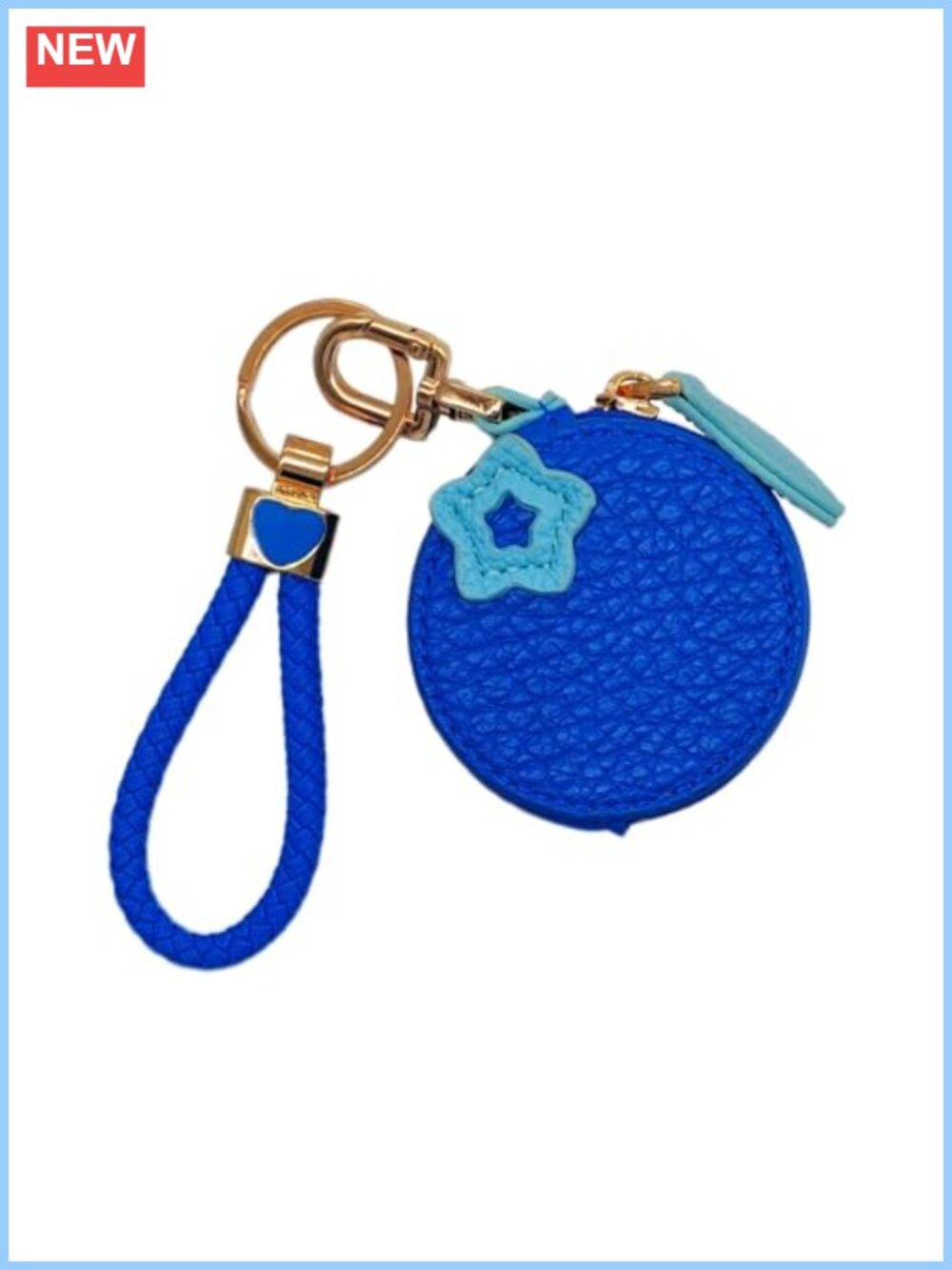PU Leather Blueberry Coin Purse Zipper Keychain Charm for Bags